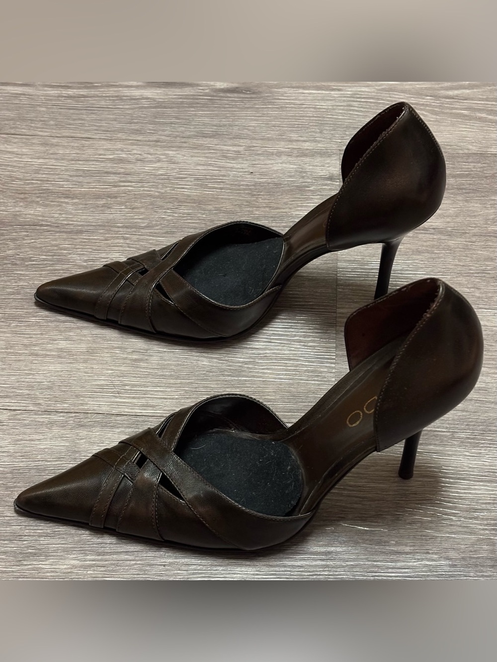 Aldo Brown Pointed Toe Strappy d’Orsay Pumps - Size 7.5 EU 38